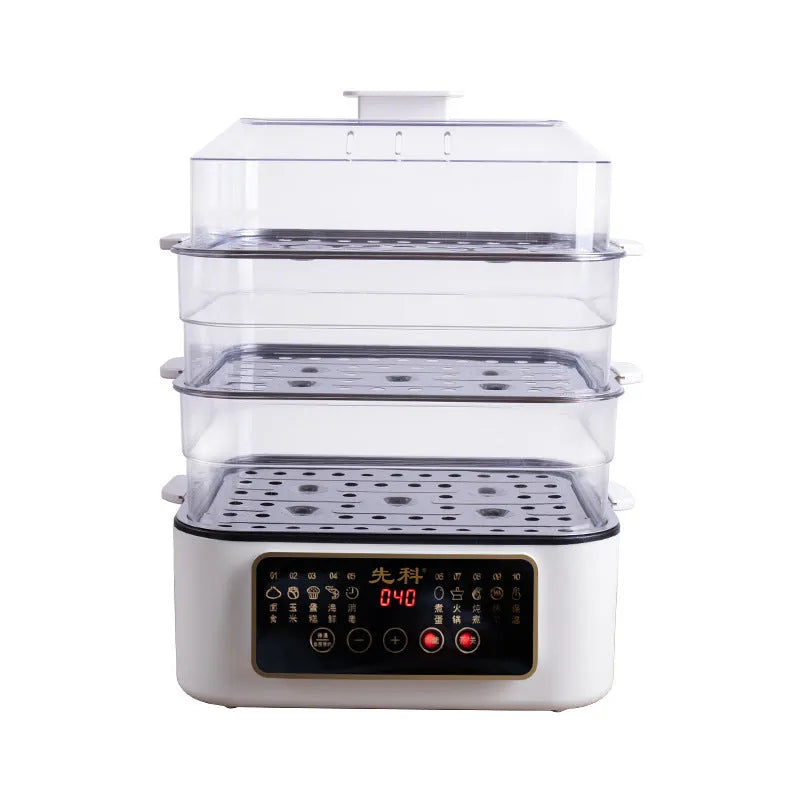 28 litre electric kitchen steamer with stainless steel rack and automatic measuring function