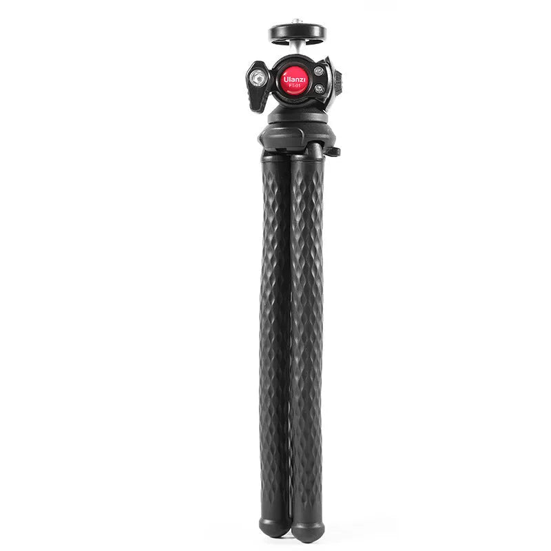Black octopus-style flexible tripod with mobile phone clip extended to 360mm length.