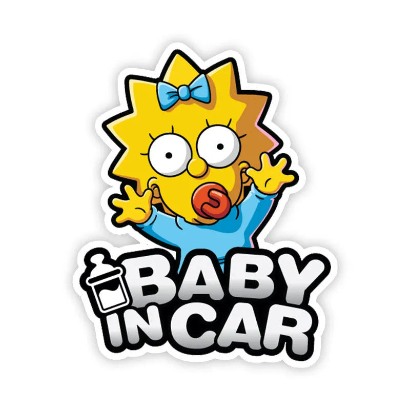 Baby on board car reflective sticker with PET material in baby-themed design for vehicle safety