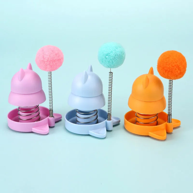 55mm cat toy with music mint ball for self-licking action and dental cleaning in blue, orange, or pink colours