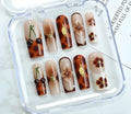 Nail patch set with jelly glue, rubbing strip, and wearable patches in S M L sizes