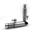 Pair of metal VVT oil control solenoid valves for Buick and Chevrolet car engines.