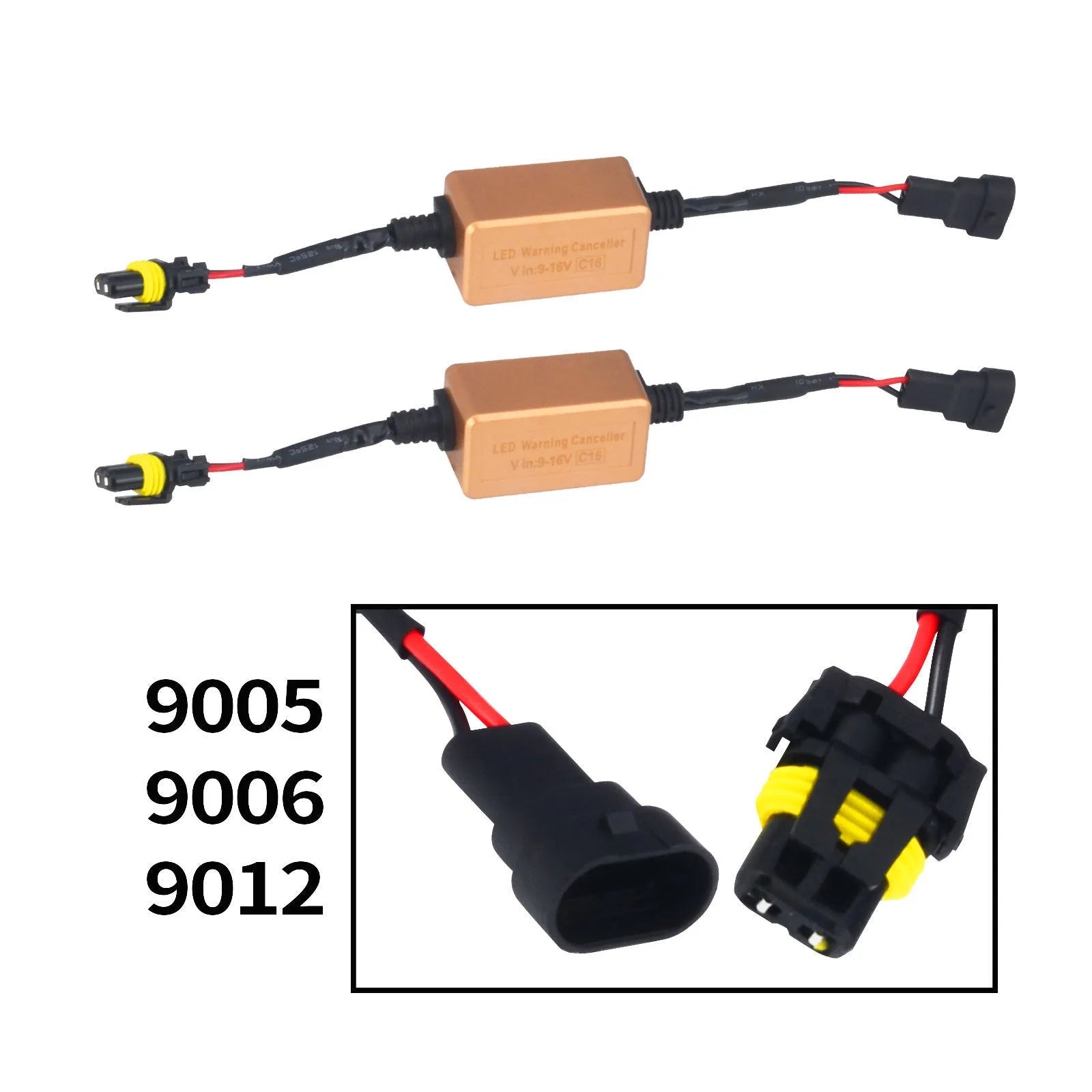 Black alloy LED car headlight canbus decoder for H4 H7 H11 compatibility to eliminate flicker and error codes