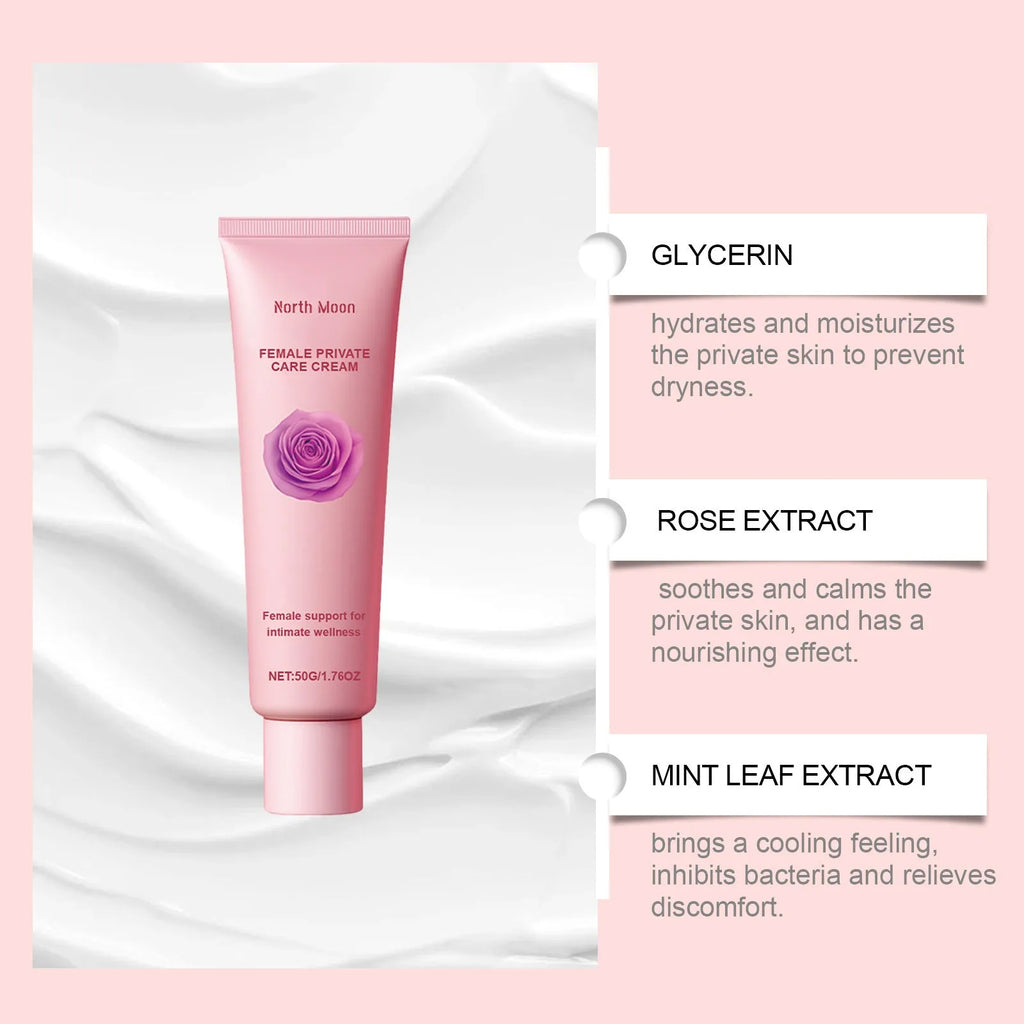 50g jar of moisturising cream with rose and peppermint extracts for dry skin relief
