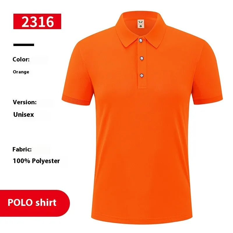 Ice silk polo shirt with advertising logo in viscose polyester fabric, short sleeve pullover style