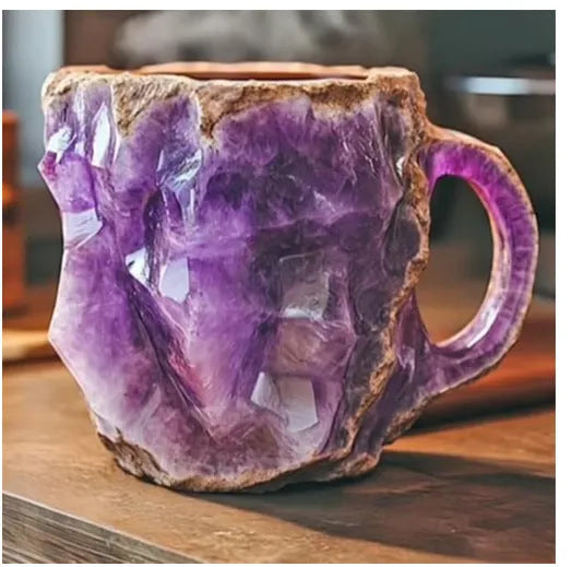 400ml mineral crystal resin coffee mug with handle in various colour options