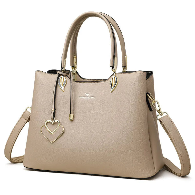 Women's messenger bag with multi-layer shoulder strap in seven colour options