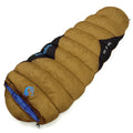 Mummy style camping sleeping bag in Army Green colour with compression storage bag.