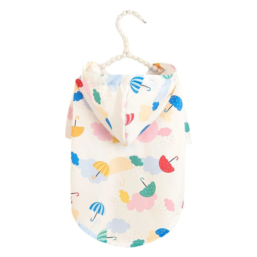 Cartoon umbrella pattern dog raincoat in polyester available sizes XS to XL