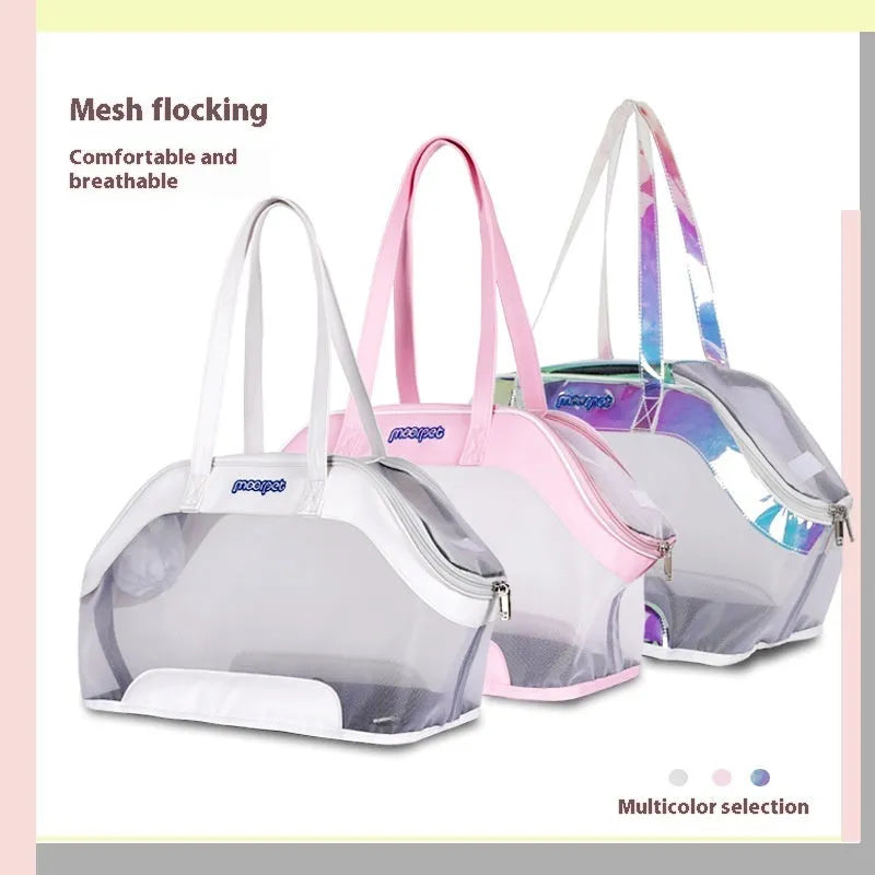 MOORPET leather cat outing carry bag with 25 litre capacity in Milan White colour