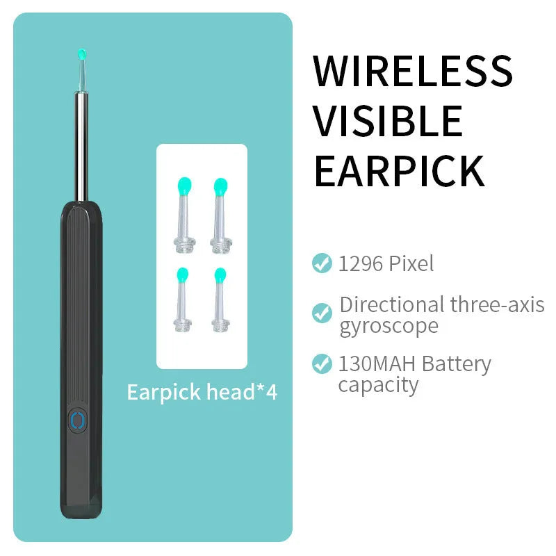NE3 wireless ear otoscope ear wax removal tool with camera LED light and 360 HD lens