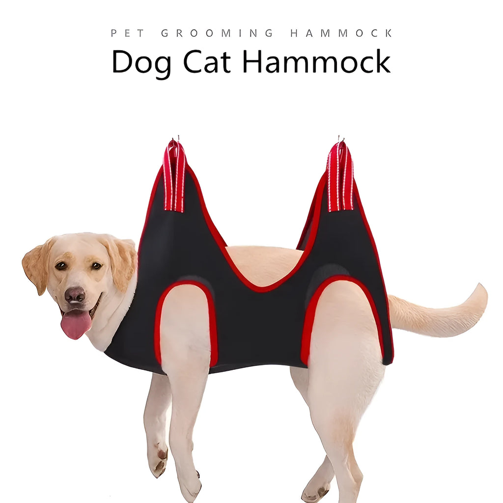 Pet grooming hammock restraint bag for dogs and cats during nail trimming and bathing
