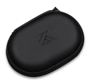 Black oval leather earphone storage case for EDX PRO and compatible in-ear monitors