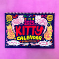 A3 landscape cat themed wall calendar planner for 2024 or 2025 year