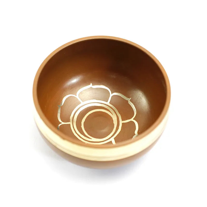 Handmade colourful Himalaya singing bowl percussion instrument, 7.8cm diameter.