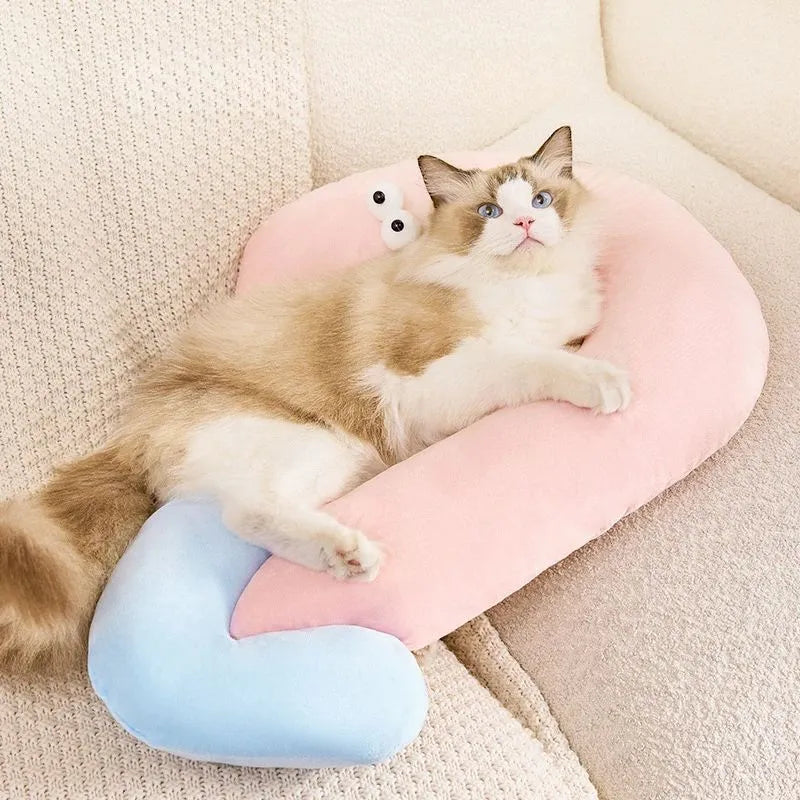 Cute cat eye pillow pet neck support in green, pink, yellow, small and large sizes