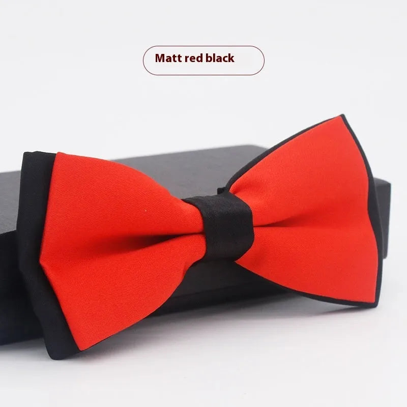 Solid colour formal bow tie with flat head design in polyester fabric