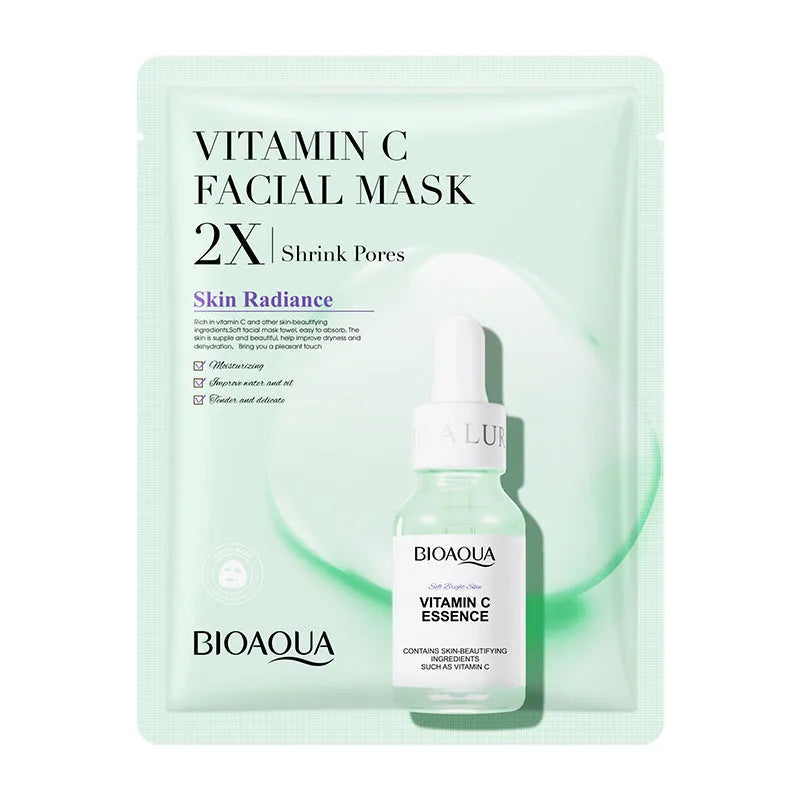 Single-use gel facial sheet mask in packaging, 30g collagen or hyaluronic acid formula.