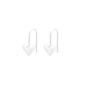 Silver tone heart-shaped earrings with glossy finish and Korean style design