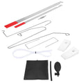 9-piece automotive emergency tool set with plastic wedges, crowbars and air pump wedge
