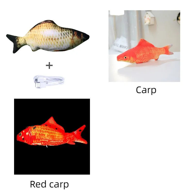 USB rechargeable electric jumping fish cat toy without catnip, 30cm multicolour electronic pet toy