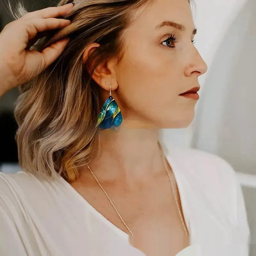 Acrylic flat branch knot drop earrings with personality style design