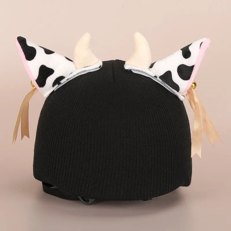 Cartoon plush fabric helmet cover set in size M decorative accessory