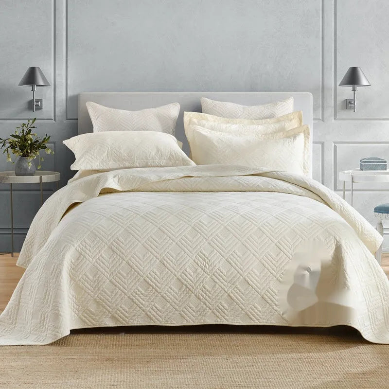 Pure cotton bed cover set showing damask pattern option with bed sheet, duvet cover and pillowcases