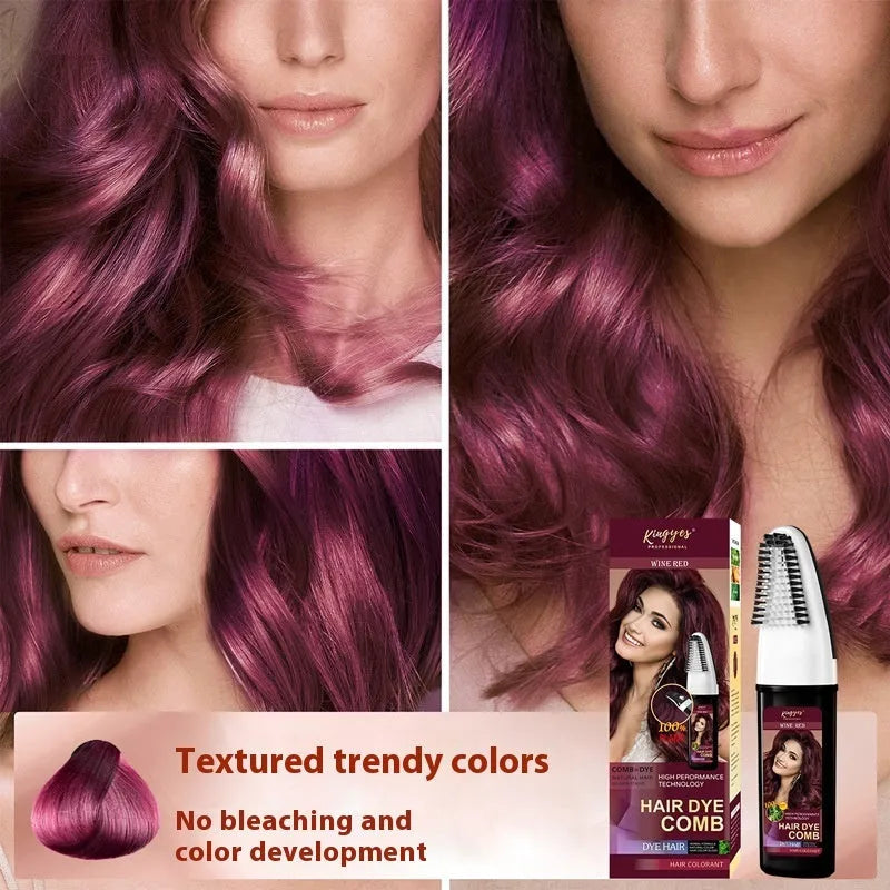 Easy Colour Hair Dye kit with comb applicator and 200ml bottles in Brown, Wine Red and Dark Brown.