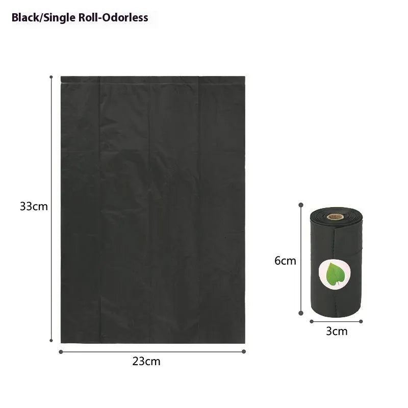 EPI degradable pet waste bag roll and dispenser in green colour
