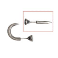 S925 sterling silver punk stud earring in a retro straight or curved nail design on an ear hook.