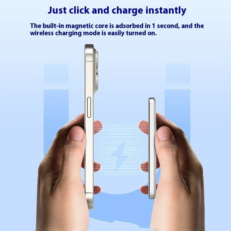 Gun grey magnetic wireless power bank with ultra-thin alloy shell and Creative design