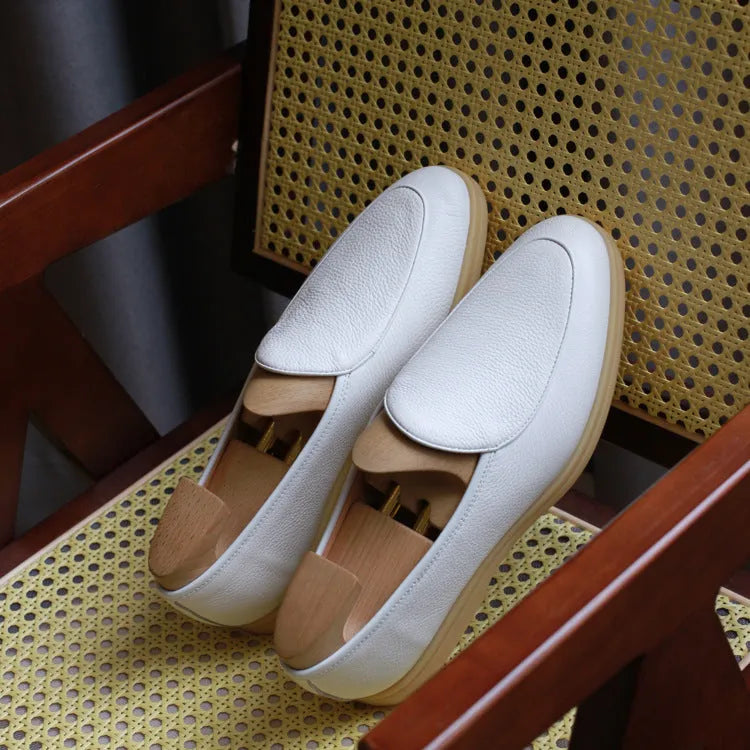 Men's British handmade leather loafers in multiple colours with TPR soles