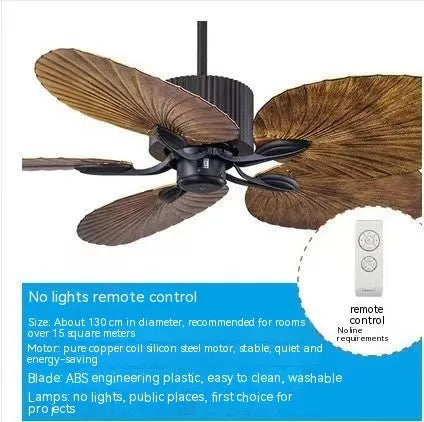 52-inch retro style ceiling fan light with wooden blades and integrated lighting fixtures