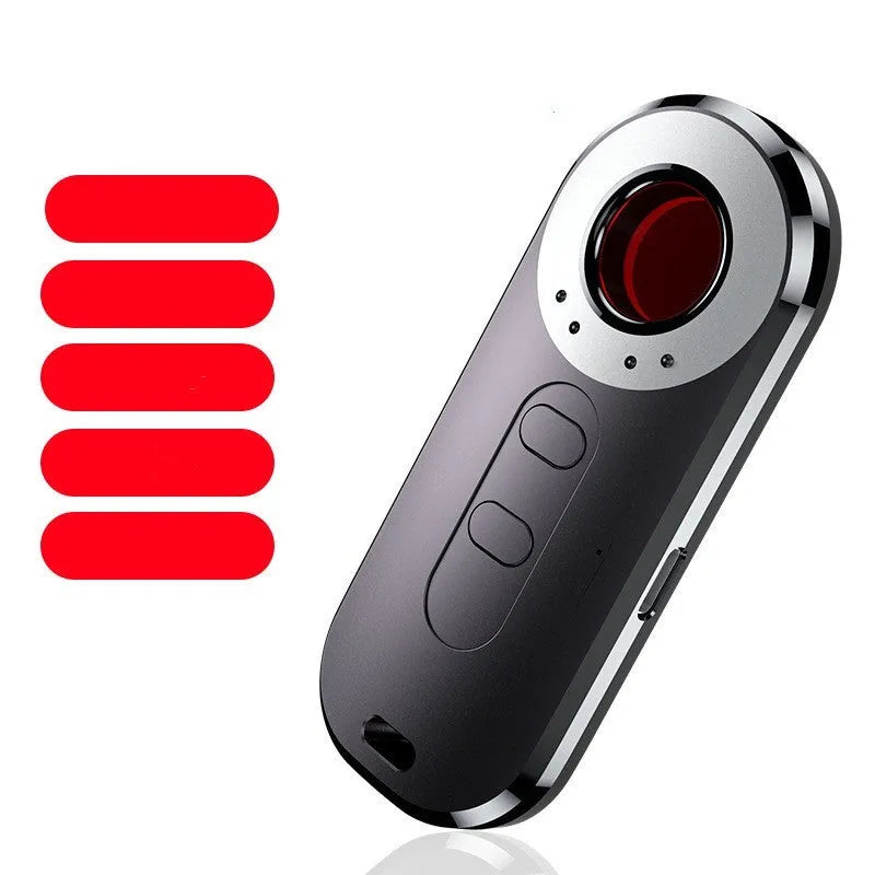 Compact black infrared detector measuring 91x37x13mm with USB connection port