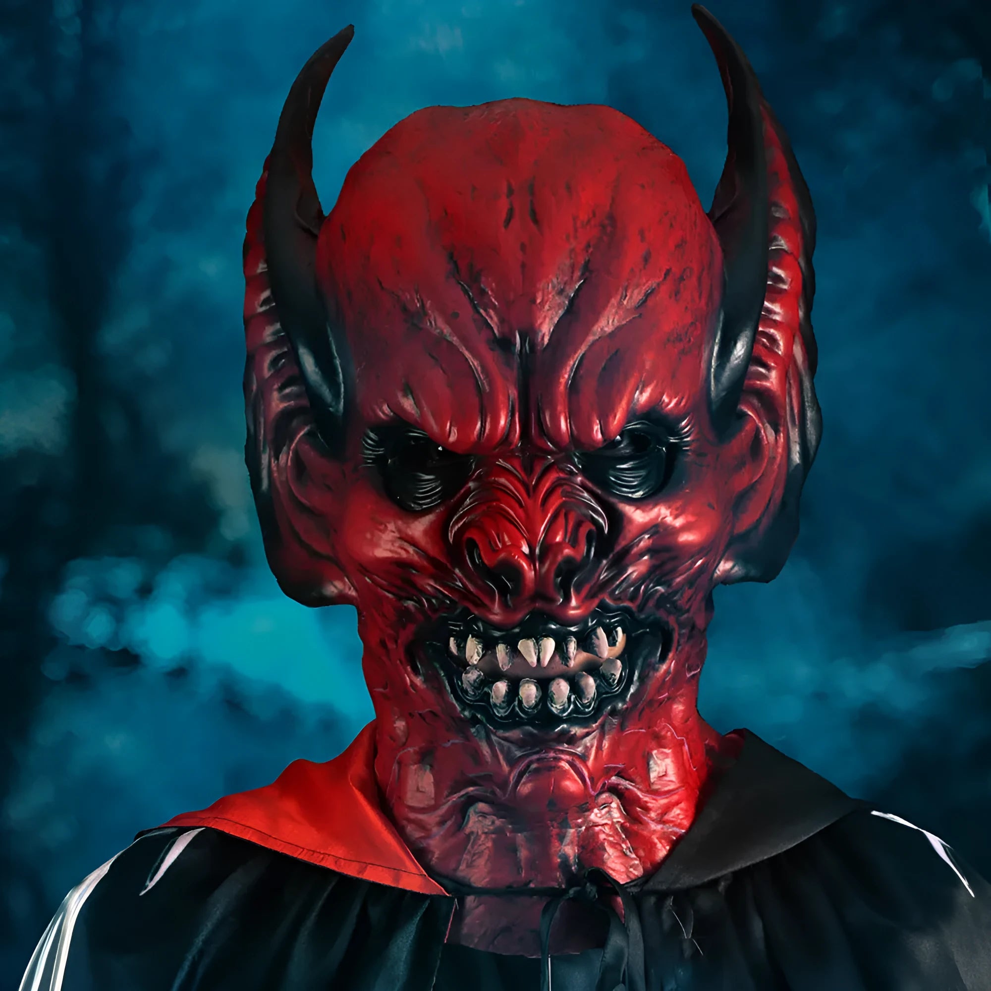 Red bat shaped party hood mask for horror costume dress up