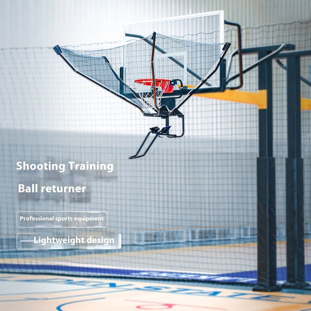 Second generation automatic basketball shooting return trainer with cowhide leather and iron frame.