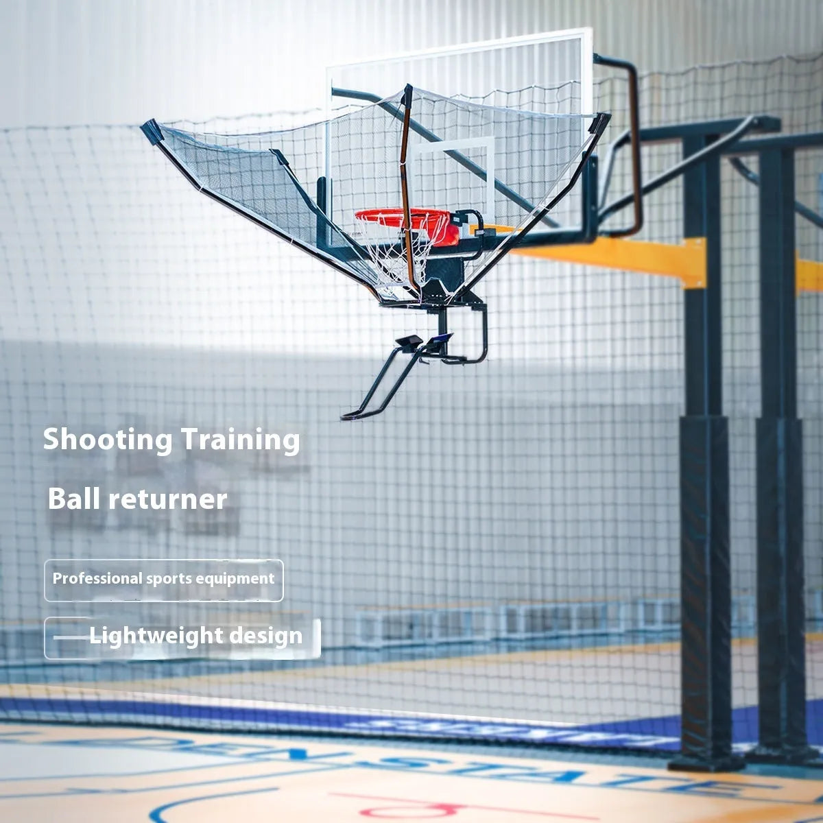 Second generation automatic basketball shooting return trainer with cowhide leather and iron frame.