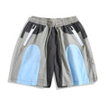 Blue loose-fit men's quick-drying outdoor sports shorts with a fly opening.