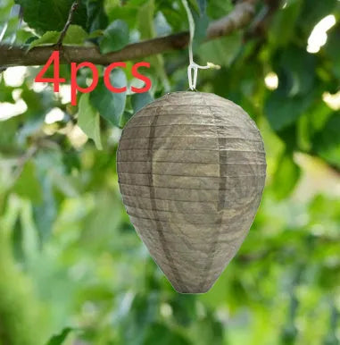 White paper beehive lantern with wire frame measuring 22cm by 28cm