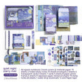 A6 creative journal gift box with grid notebook, paper sheets, cards, envelopes, and decorative stationery accessories