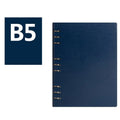 Imitation leather loose leaf notebook in black, blue, brown, red or seaweed green colours
