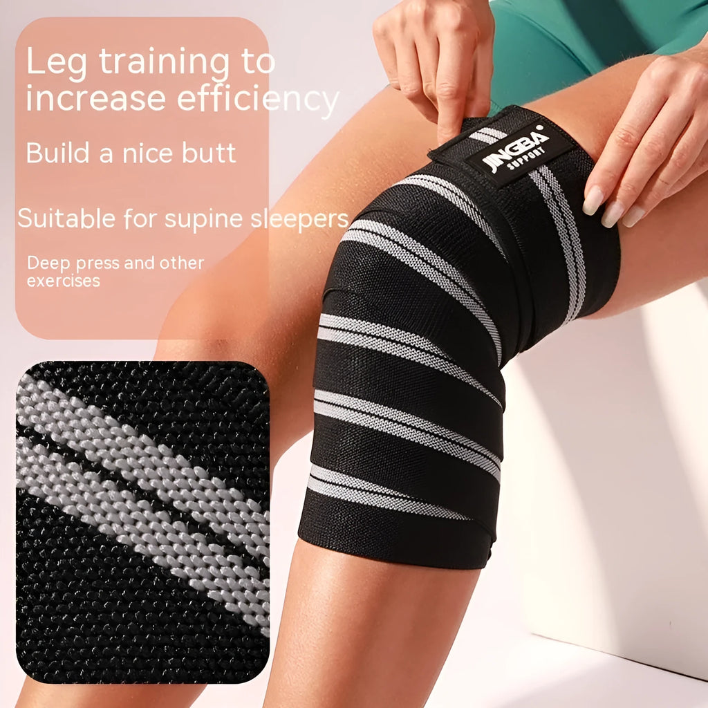 Adult adjustable knee pads for sports like weightlifting and cycling, shown in blue, red, yellow, and grey colour options.