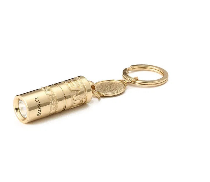 Mini portable gold zinc alloy LED flashlight keychain waterproof outdoor emergency light