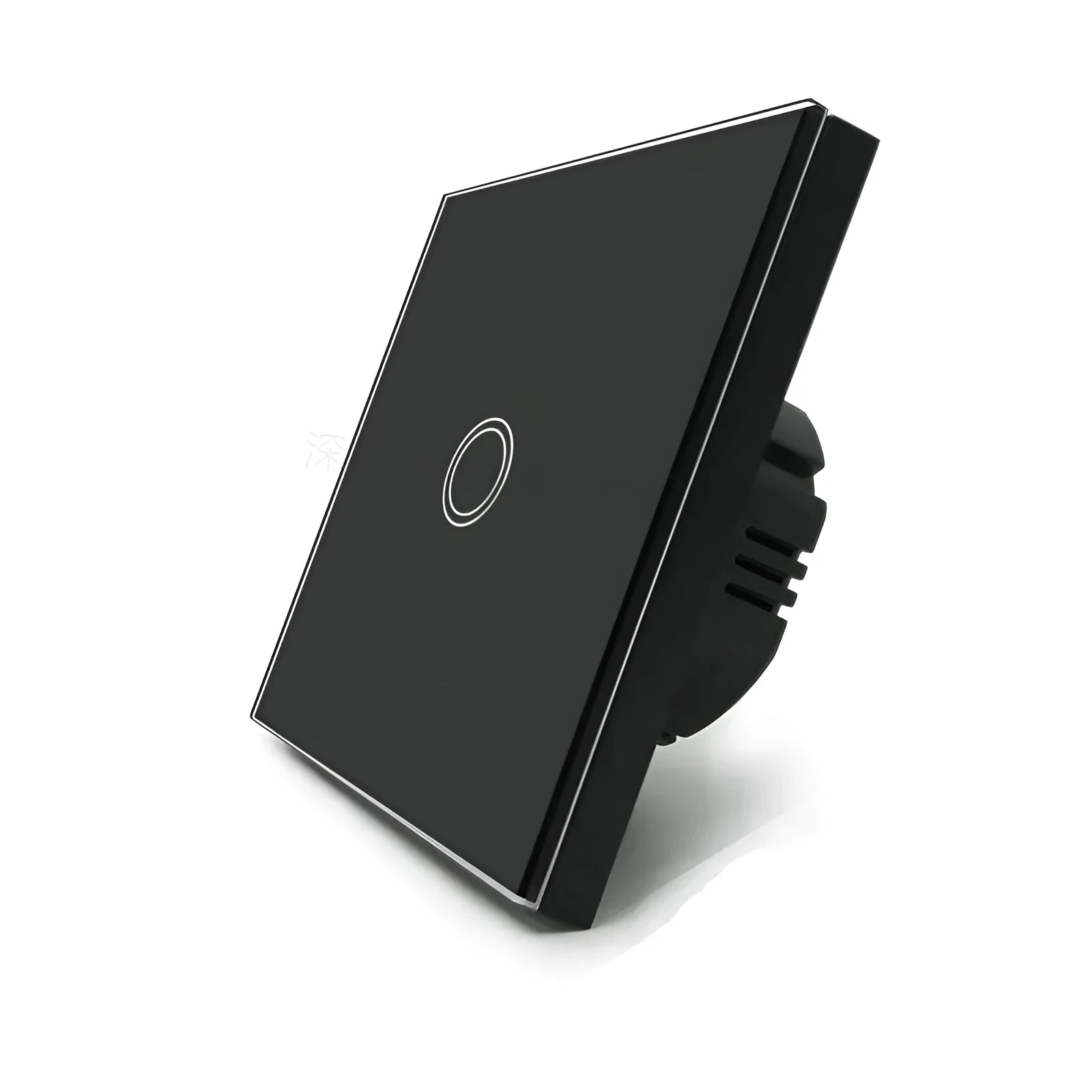 Type 86 tempered glass touch light switch for wall mounting in black, gold, or white.