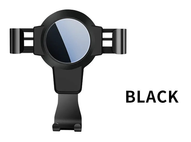 S4 black mirror ABS mobile phone bracket mounted on car air conditioning vent holding smartphone
