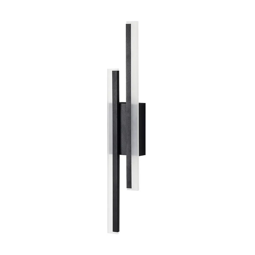 Gold modern double line wall lamp with a length of 500mm mounted on a wall.