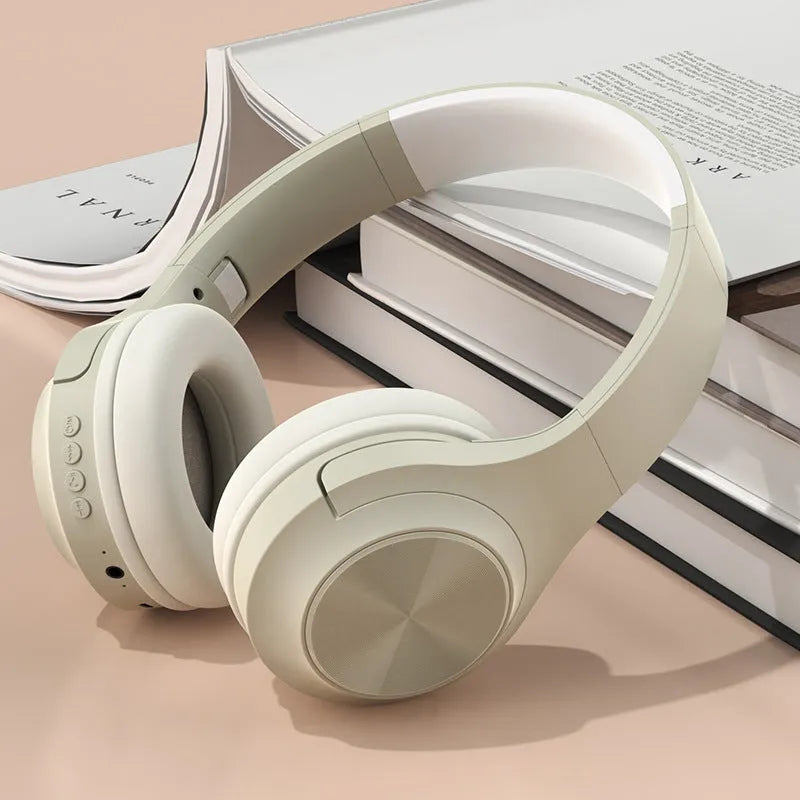 Personalised wireless Bluetooth headset with creative design in chalk black, ivory white and youth green colour options