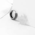 Geometric titanium steel retro twist earrings with stripe pattern in silver colour