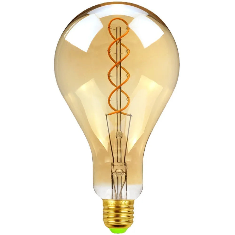 Double helix gold LED soft light strip with filament design measuring 110mm x 200mm